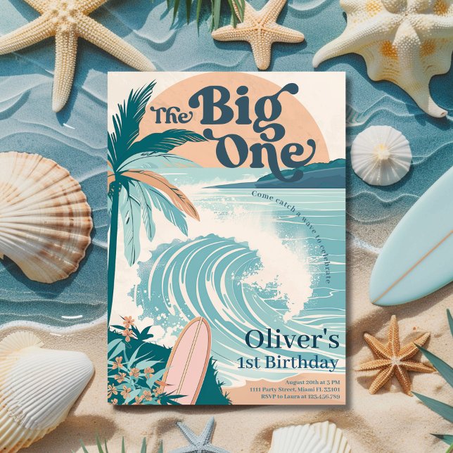 The Big One Surf Beach 1st Birthday Invitation (The Big One Surf Beach 1st Birthday Invitation)