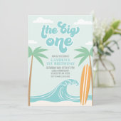 The Big One Surf Beach 1st Birthday Invitation (Standing Front)