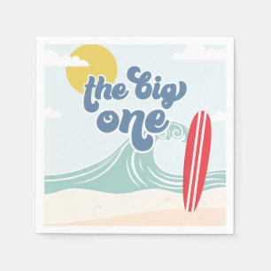 The Big One Surf Beach 1st Birthday Napkins