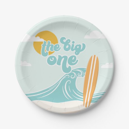 The Big One Surf Beach 1st Birthday Paper Plates