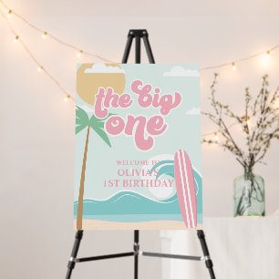 The Big One Surf Beach 1st Birthday Welcome Foam Board