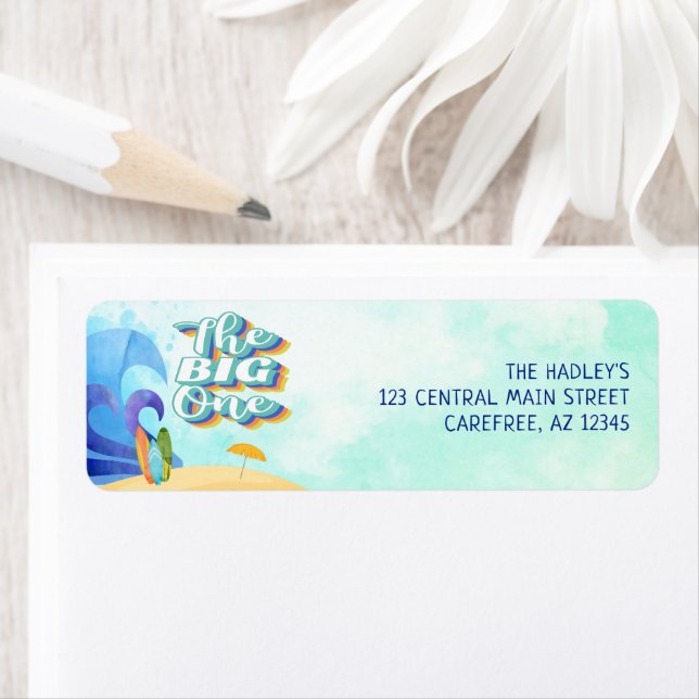 The Big One Surf Beach Return Address Label (Insitu)