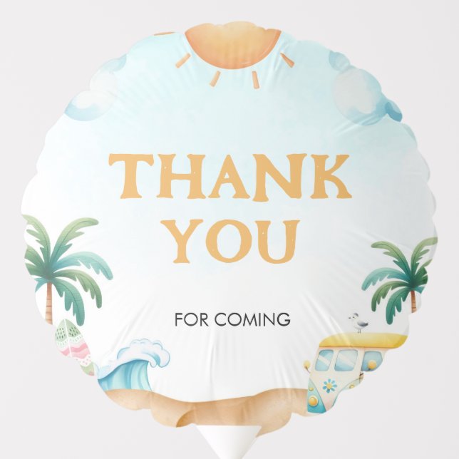 The Big One, Surf Birthday  Balloon (Front)