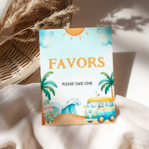 The Big One, Surf Birthday Favors Sign