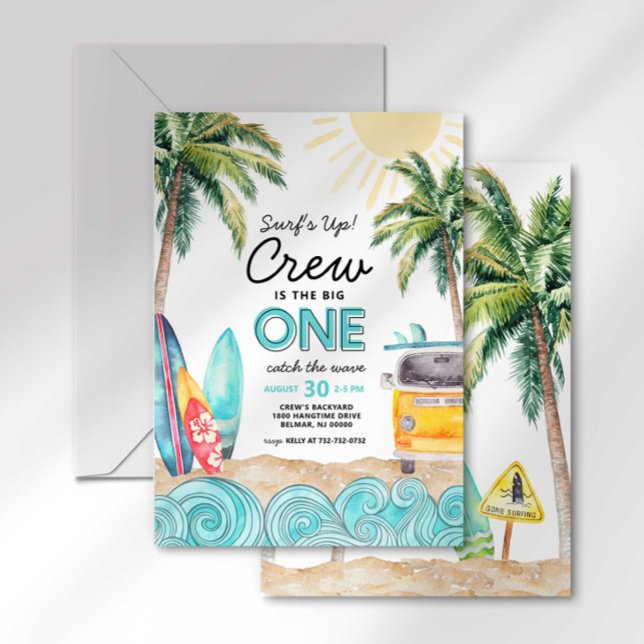 The Big One Surf Birthday Invitation (Creator Uploaded)
