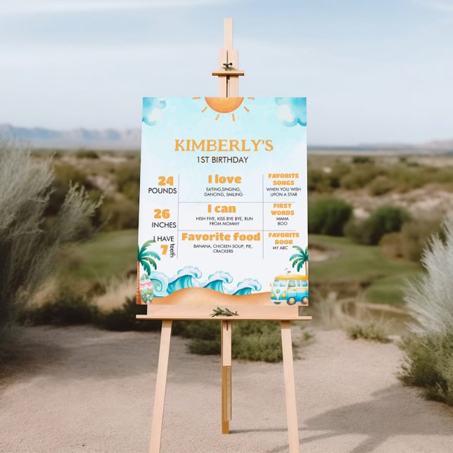 The Big One, Surf Birthday Milestone Sign (Creator Uploaded)