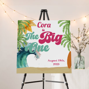 The Big One Surf Themed 1st Birthday Welcome Foam Board