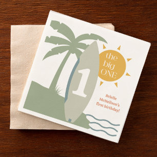 "The big ONE" surfboard ocean first birthday party Napkins