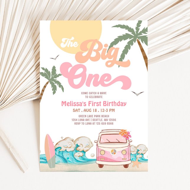 The Big One Surfing 1st Birthday Party Invitation (Creator Uploaded)