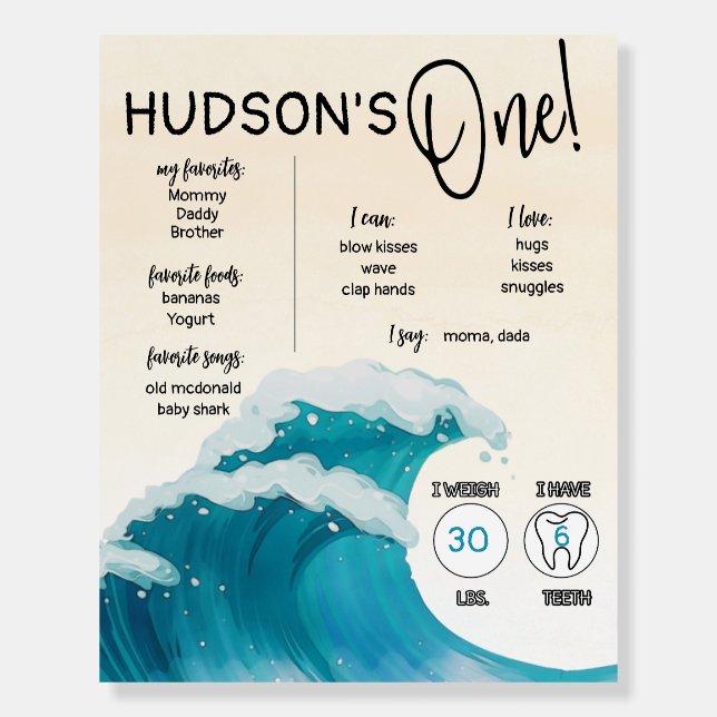 The Big One, Surfing Birthday, Surf's Up,  Foam Board (Front)