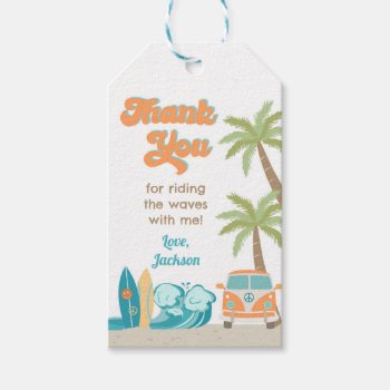 The Big One Surf's Up Birthday Favor Gift Tags by SugarPlumPaperie at Zazzle