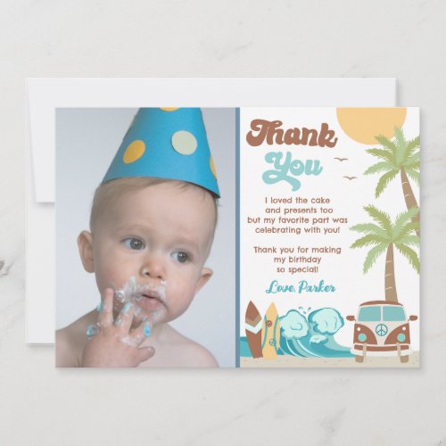 The Big One Surfs Up Birthday Thank You Cards