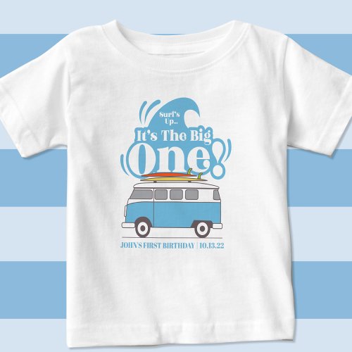 The big one surfs up personalized birthday t_shirt