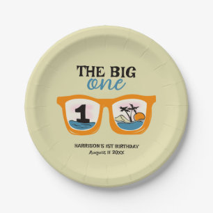 The Big One Tropical Beach First Birthday Paper Plates
