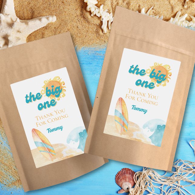 The Big One Watercolor Beach 1st Birthday Label (The Big One Watercolor Beach 1st Birthday Label)