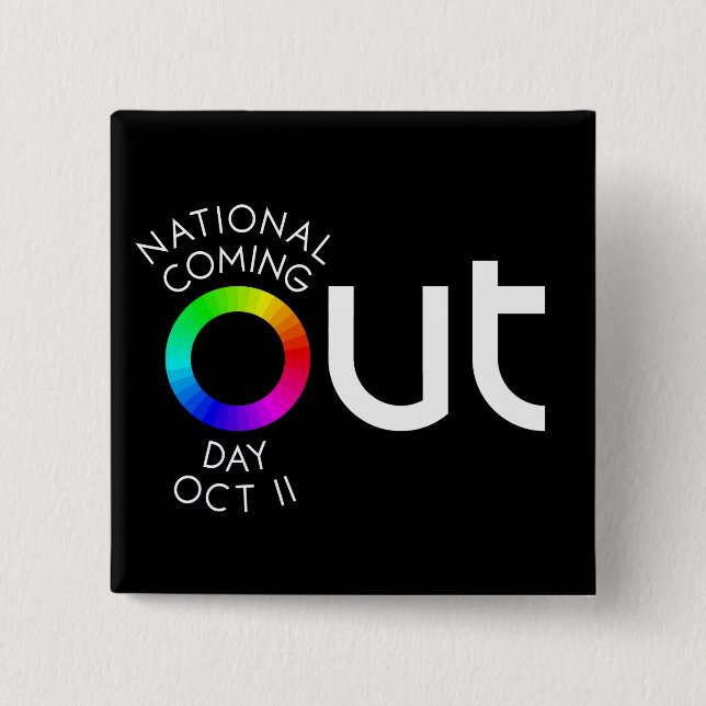 The Big OUT Square Black Button (Front)