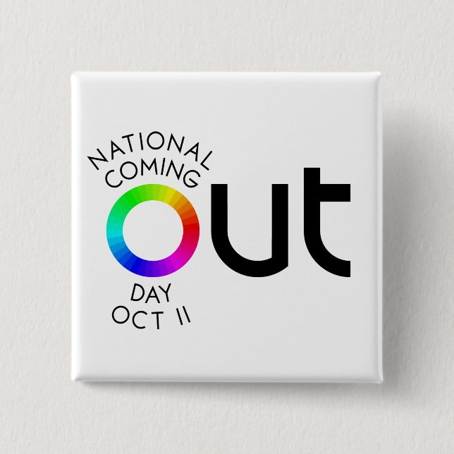 The Big OUT Square White Button (Front)