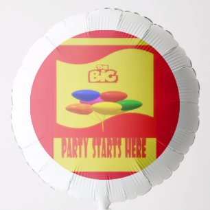 The big party starts celebration logo design balloon