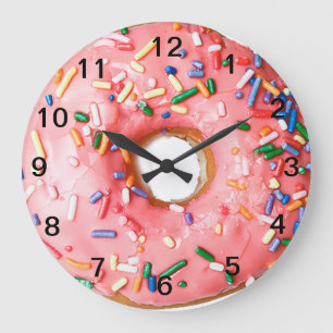 THE BIG PINK DONUT FUN WALL CLOCK