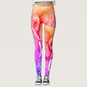 The Big Pink Elephant on Custom Tight Fashion Leggings