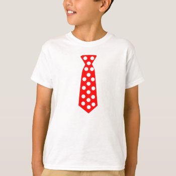 The Big Red And White Polka Dot Tie. Fun Pop Art. T-shirt by super_cool at Zazzle