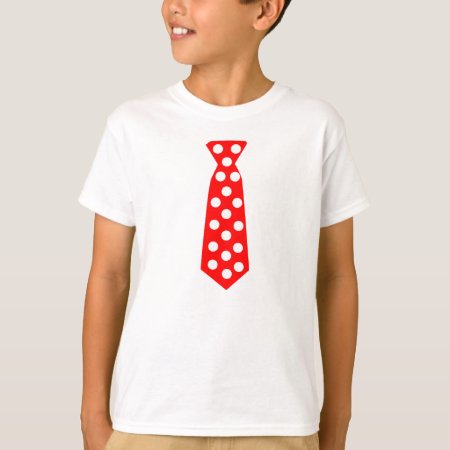 The Big Red And White Polka Dot Tie. Fun Pop Art. T-shirt