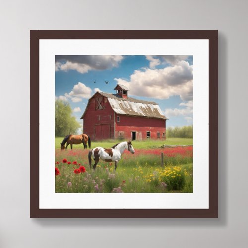 The Big Red Barn Framed Art