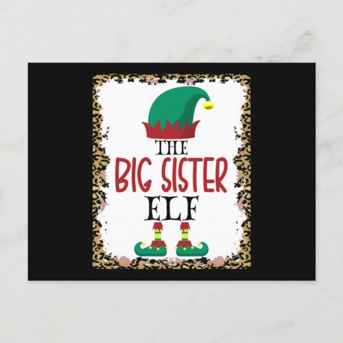 The Big Sister Elf Leopard Elf Christmas Gift Postcard