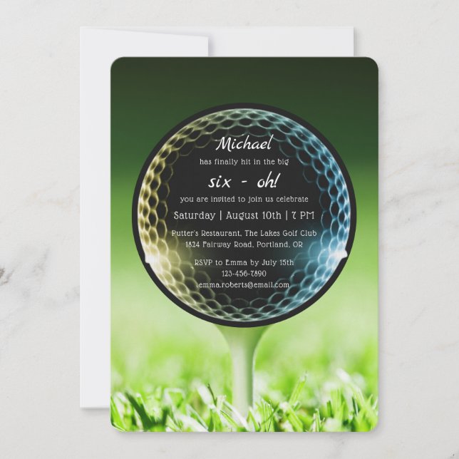 The Big Six-Oh Golf 60th Birthday Party Photo Invi Invitation (Front)