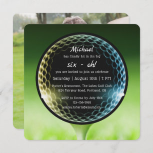 The Big Six-Oh Golf 60th Birthday Party Photo Invitation
