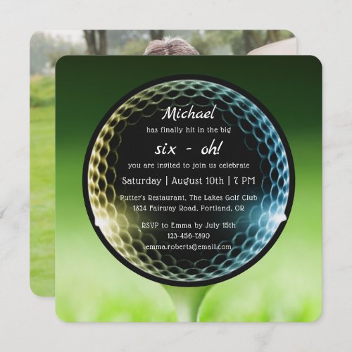 The Big Six_Oh Golf 60th Birthday Party QR Code Invitation