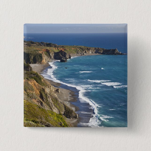 The Big Sur coastline in California, USA Button (Front)