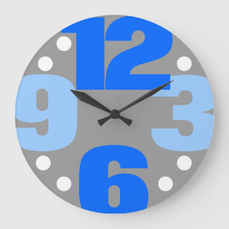 The Big Time - blue Large Clock