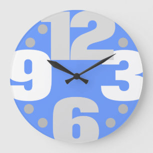 The Big Time - blue Large Clock