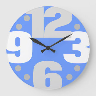 The Big Time - blue Large Clock