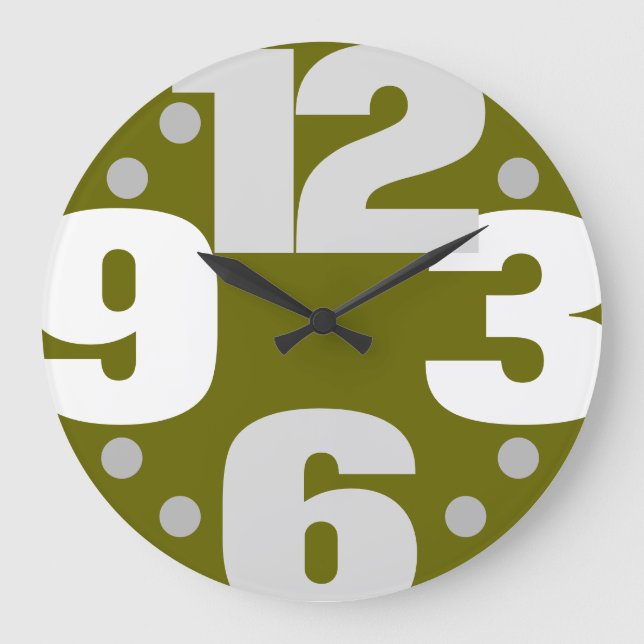 The Big Time - olive Large Clock (Front)