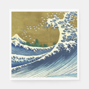 The Big Wave (Blue and Gold Japanese Art, Hokusai) Napkins