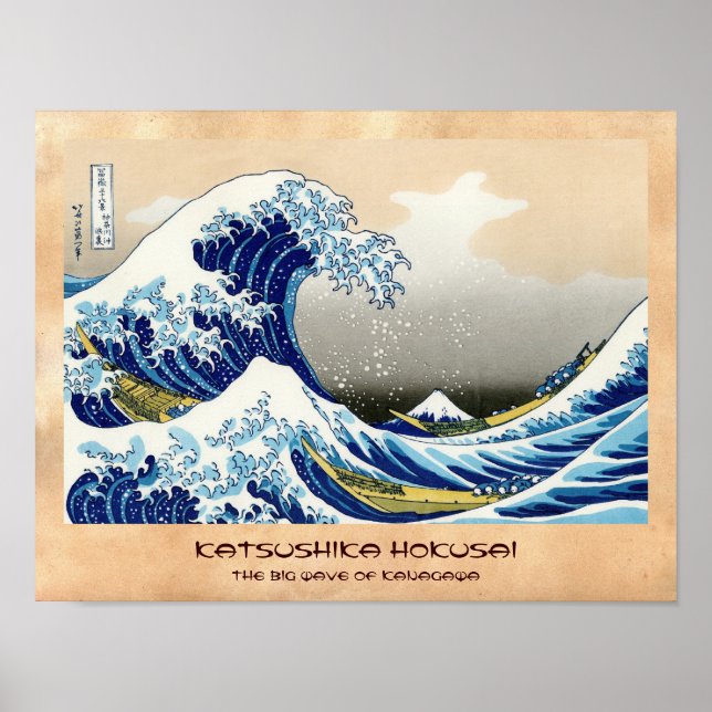 The big wave of Kanagawa Katsushika Hokusai Poster (Front)