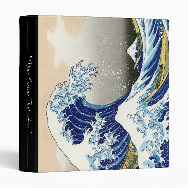 The big wave off Kanagawa Katsushika Hokusai 3 Ring Binder (Front/Spine)