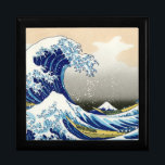The big wave off Kanagawa Katsushika Hokusai Jewelry Box<br><div class="desc">The big wave off Kanagawa Cool oriental japanese Hokusai Fuji View landscape kunichika yoshitoshi art japan china masterprint tidal wave great woodblock print woodprint culture east nice perfect watercolour art  old vintage old master oriental japanese chinese landscape fuji mountain view</div>