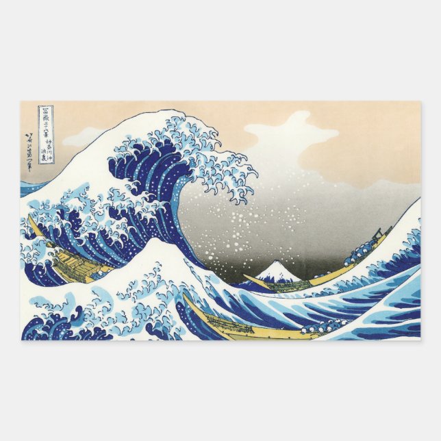 The big wave off Kanagawa Katsushika Hokusai Rectangular Sticker (Front)