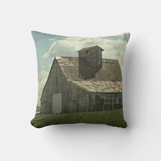 The Big White Barn Throw Pillow (Front)