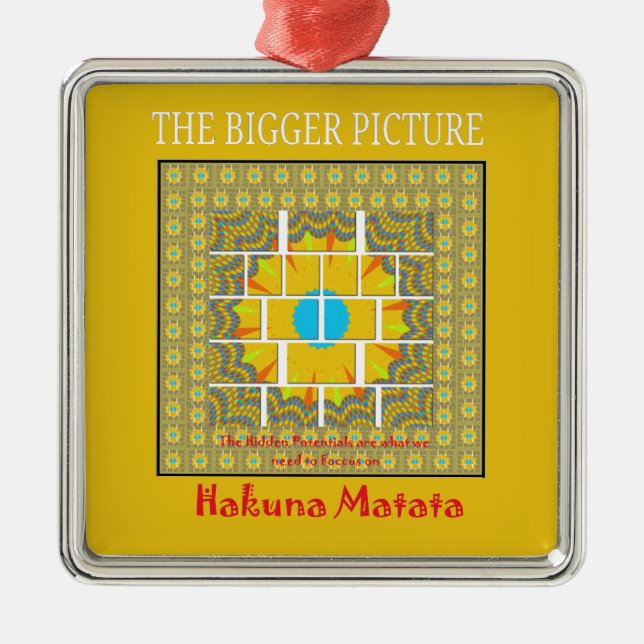 The Bigger Picture Art Print Metal Ornament (Front)