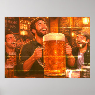 The Biggest Beer Ever and Group Of Friends on Wall Poster