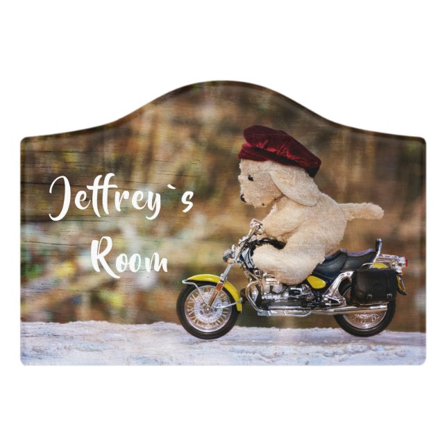 The biker door sign (Small Crest Front)