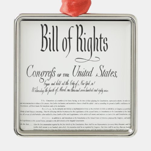 The Bill of Rights Metal Ornament