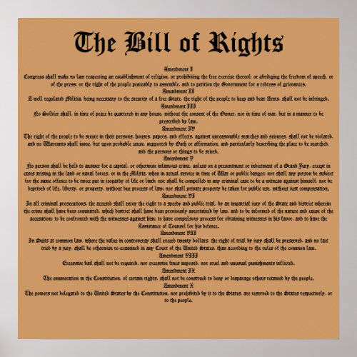 The Bill of Rights Poster