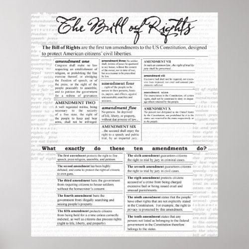 The Bill of Rights Poster