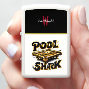 The Billiard Baron: Pool Shark Logo on Pool Table Zippo Lighter