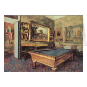 The Billiard Room at Menil Hubert by Edgar Degas Cards